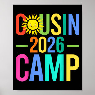 Póster Campamento de primos vacaciones familiares coincid