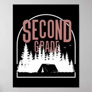 Póster Campamento de segundo grado Camping Maestro de seg