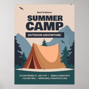 Póster Campamento de Verano Divertido Editable, Campament