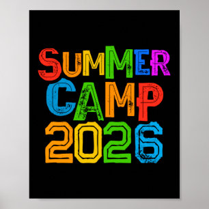 Póster Campamento de verano para niños 2026 vibra directo