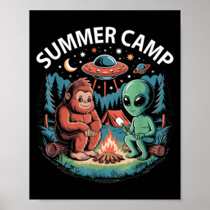 Póster Campamento de verano para niños alienígena ovni di