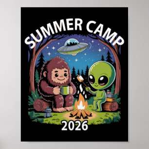 Póster Campamento de verano retro 2026 niños vibraciones