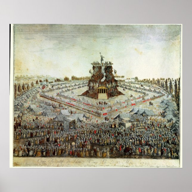 Póster Campamento federal en Lyon, 30 de mayo de 1790 (Frente)