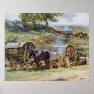Póster Campamento gitano, Appleby, 1919