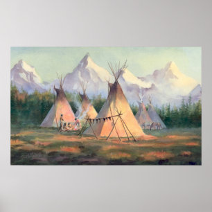 Póster CAMPAMENTO INDIO TIPI por SHARON SHARPE