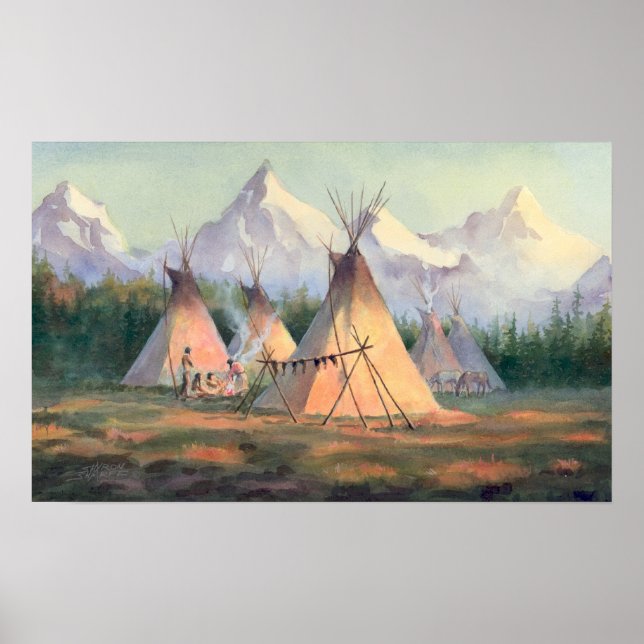 Póster CAMPAMENTO INDIO TIPI por SHARON SHARPE (Frente)