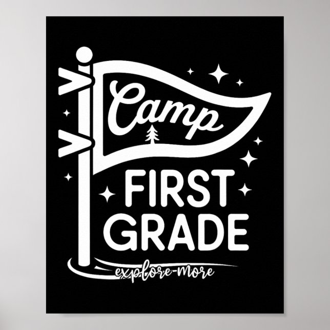 Póster Campamento Maestro de Primer Grado de Campamento 1 (Frente)
