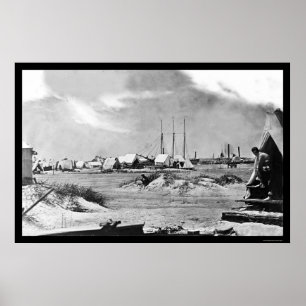 Póster Campamento militar en la isla Morris, SC 1863