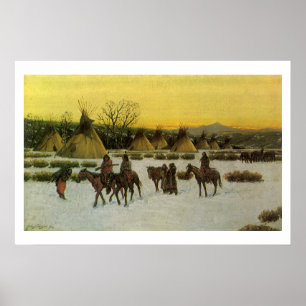 Póster Campamento Sioux en Wounded Knee por John Hauser
