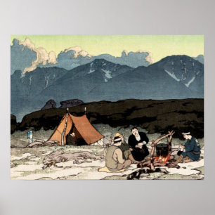 Póster Campamento Sur de Japón Alpes Yoshida Hiroshi 1928