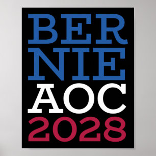 Póster Campaña Bernie Aoc 2028 - Patriotic Fight Oligarc