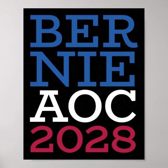 Póster Campaña Bernie Aoc 2028 - Patriotic Fight Oligarc (Frente)