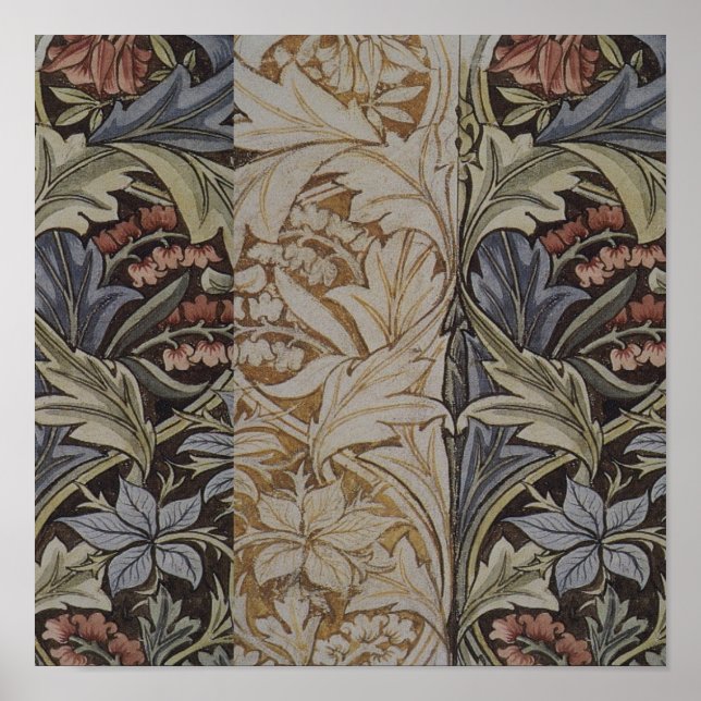 Póster Campana Botánica de Campanilla de William Morris (Frente)