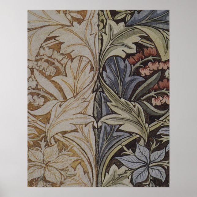 Póster Campana Botánica de Campanilla de William Morris (Frente)