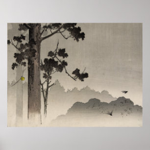 Póster Campana colgando de un árbol - Bloque de madera ja