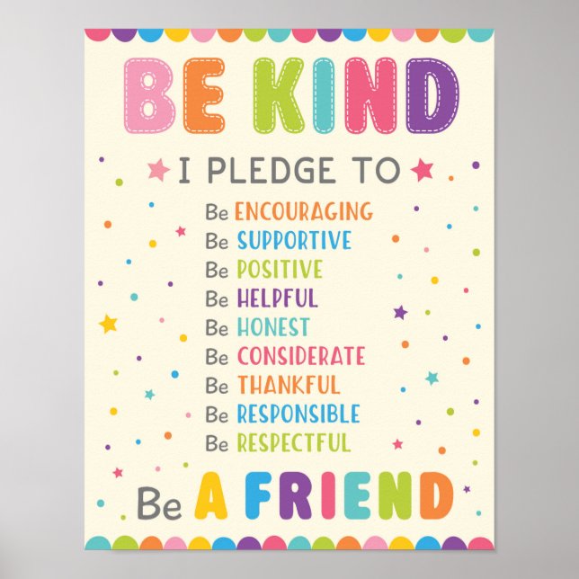 Póster Campaña contra el acoso escolar de Be Kind (Frente)