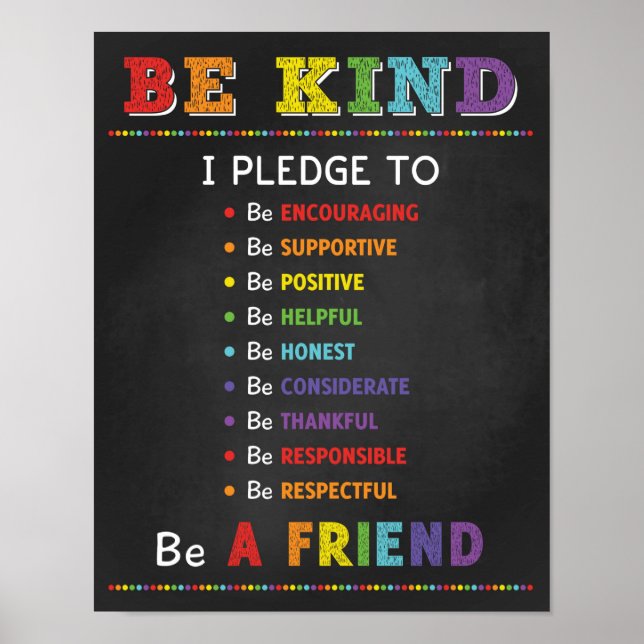 Póster Campaña contra el acoso escolar de Be Kind (Frente)