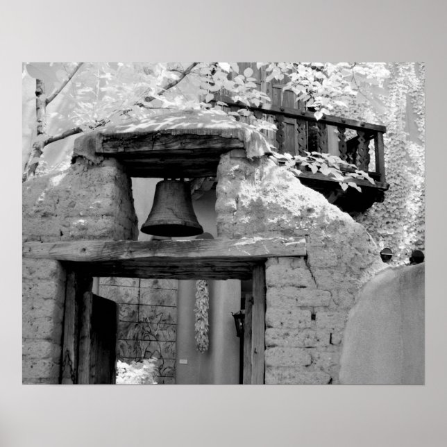 Póster Campana de adobe áspero en entrada, Santa Fe, Nuev (Frente)