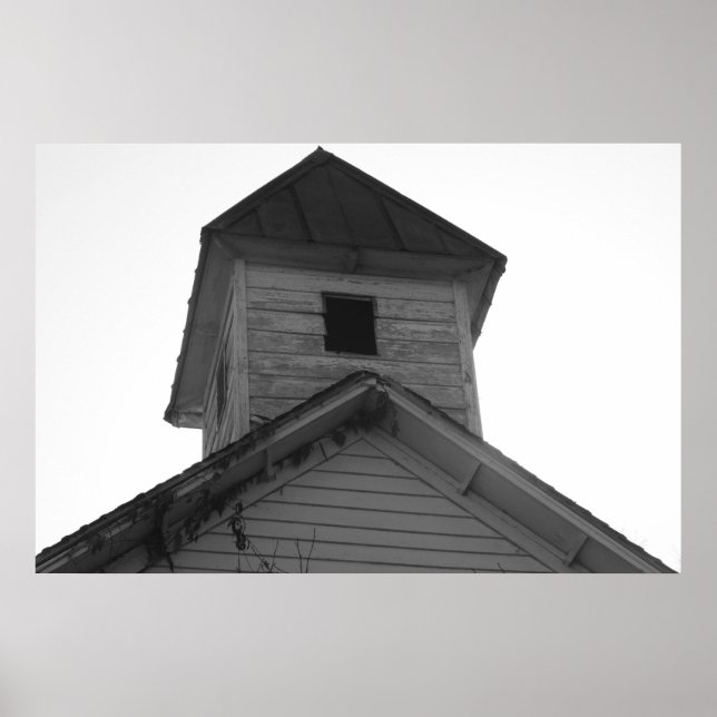 Póster Campana de escuela blanca y negra (Frente)