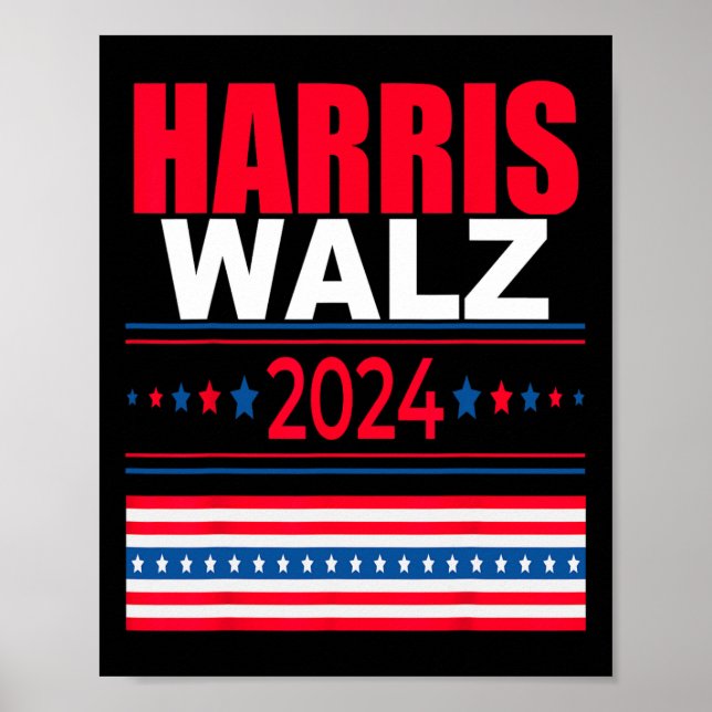 Póster Campaña de Kamala y Tim President 2024 (Frente)