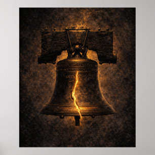 Póster Campana de la Libertad con Grieta Brillante