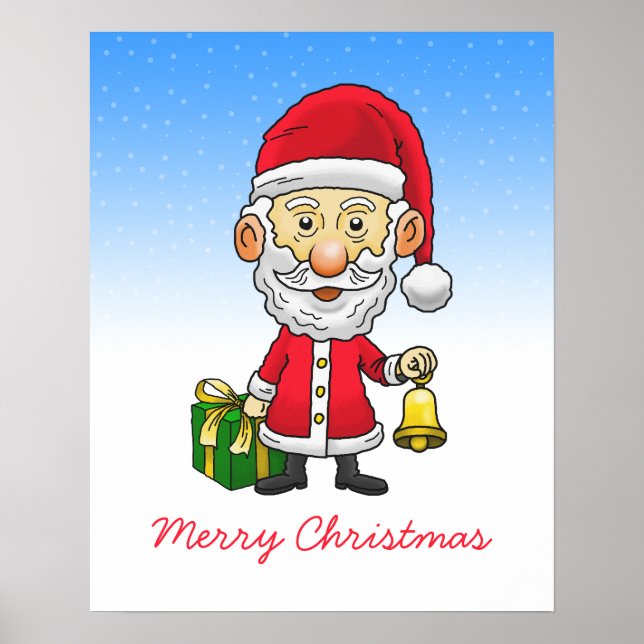 Póster Campana de Navidad con Santa (Frente)