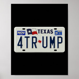 Póster Campaña de Placa de Matrícula Vintage de Texanos P