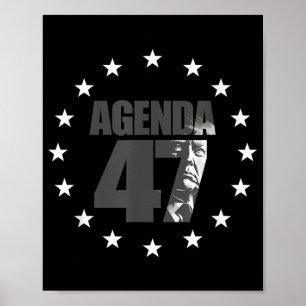 Póster Campaña de Re-Elección Patriótica Agenda 47 Trump