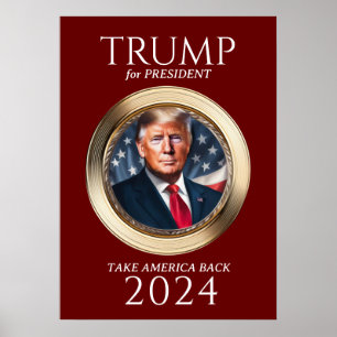 Póster Campaña de Trump 2024: Keepsake rojo republicano