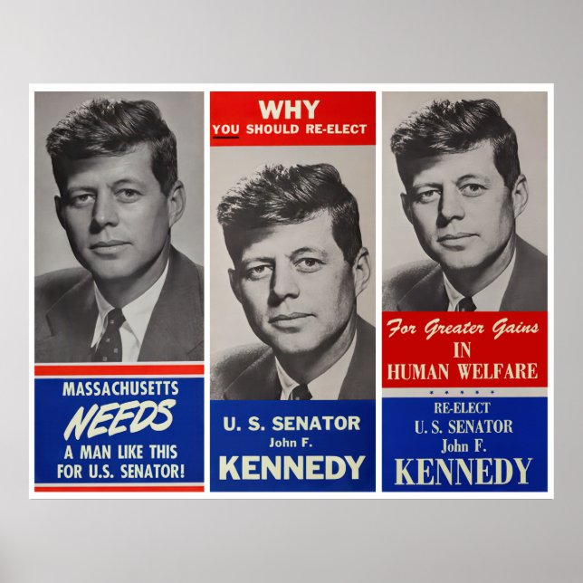 PÓSTER CAMPAÑA DEL SENADO JFK 1958 (Frente)