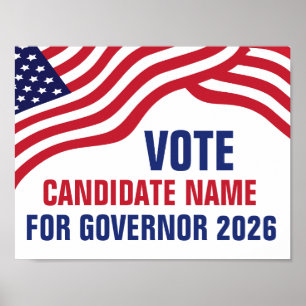 Póster Campaña electoral personalizada de candidato polít