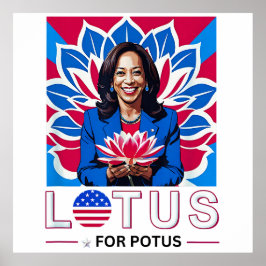 Póster Campaña "Lotus Kamala Harris President"