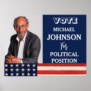 Póster Campaña política de foto personalizada