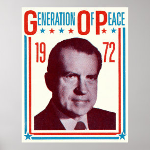 Póster Campaña presidencial 1972 de Nixon