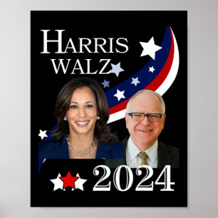 Póster Campaña presidencial de Walz 2024 Kamala