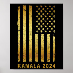 Póster Campaña Presidente Kamala Harris 2024 Retro Vintag