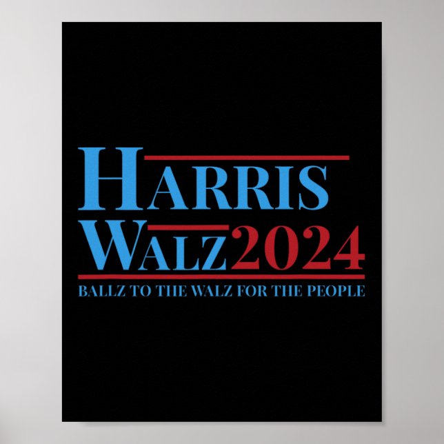 Póster Campaña Walz 2024 Kamala Harris Tim Walz Funny Te (Frente)