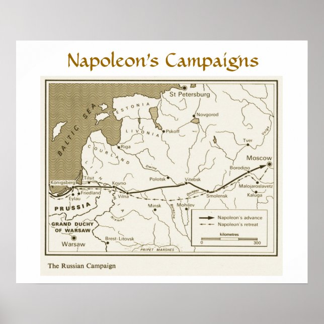 Póster Campañas de Napoleón, campaña rusa (Frente)