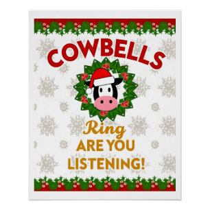 Póster Campanas de Vaca Suenan estás Escuchando Navidad D