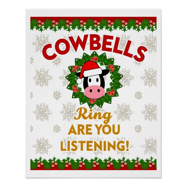 Póster Campanas de Vaca Suenan estás Escuchando Navidad D (Anverso)