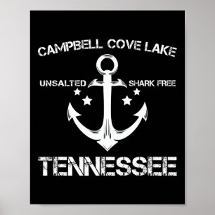 Póster Campbell Cove Lake Tennessee Gracioso Camping Pesq