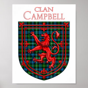 Póster Campbell de la Placa Argyll Tartan Scottish