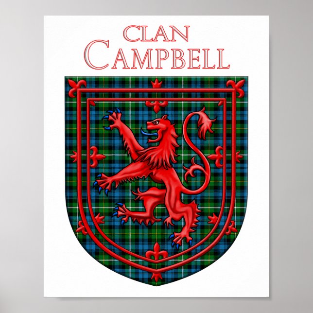 Póster Campbell de la Placa Argyll Tartan Scottish (Frente)