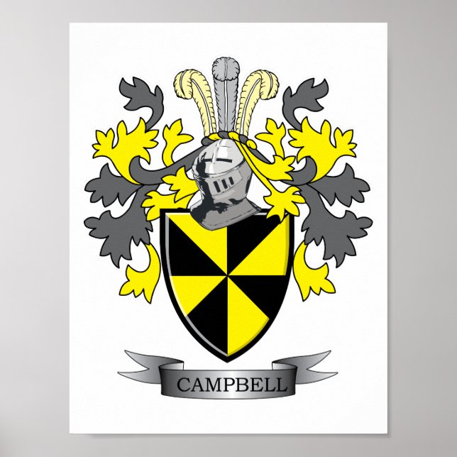 Póster Campbell Familia Crest Escudo de brazos (Frente)
