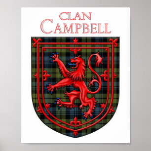 Póster Campbell Tartan Scottish Plaid Lion Rampant