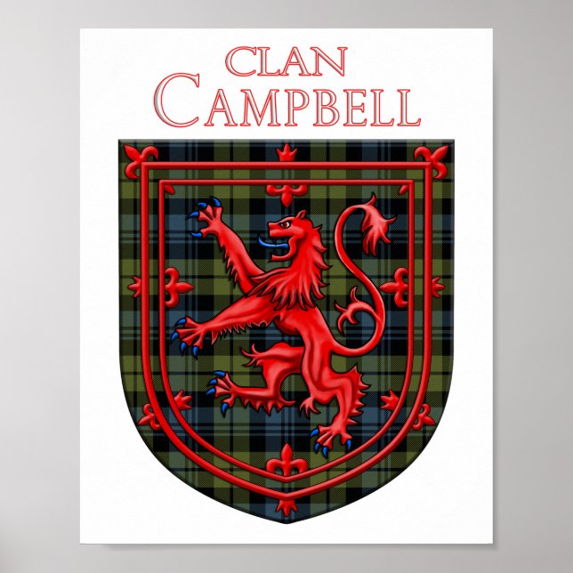 Póster Campbell Tartan Scottish Plaid Lion Rampant (Frente)