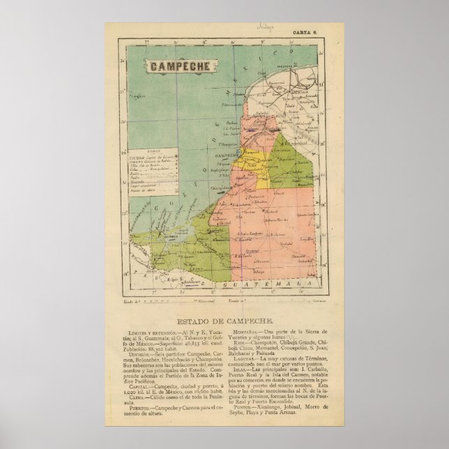 Póster Campeche, Mexico (Frente)