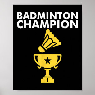 Póster Campeón de bádminton Birdie 