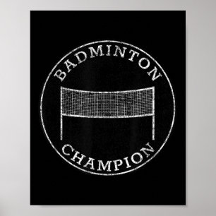 Póster Campeón de bádminton Familia Competitiva Premio de