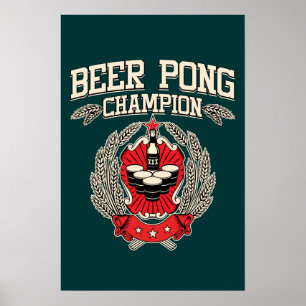 Póster Campeón de Beer Pong